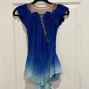 Blue Gradient Figure Skating Dress